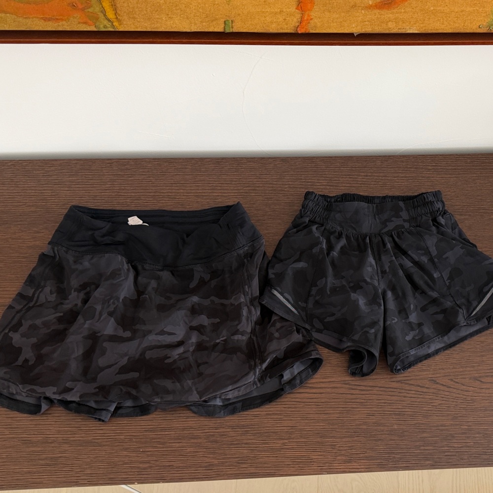 lululemon athletica Black Camo Athletic Shorts